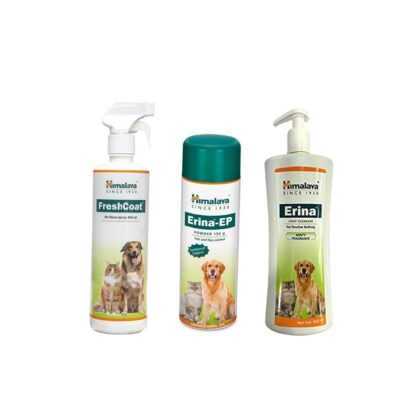 Himalaya Erina Ep Powder, 150g, Coat Cleanser(450ml) and Himalaya Fresh Coat,400ml