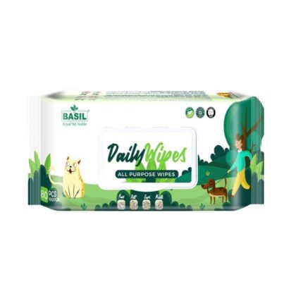 Basil Daily Care Pet Wet Wipes ?V 80 Pieces