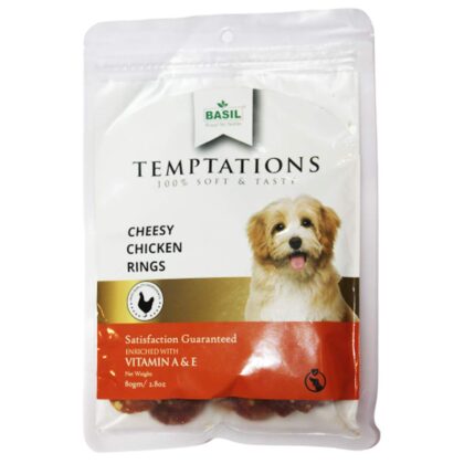 Basil Dog Treats (Cheesy Chicken Rings, Regular (80gm)