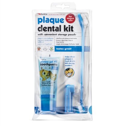 Petkin Dog Toothbrush & Toothpaste Complete Dental Plaque Kit 3pc