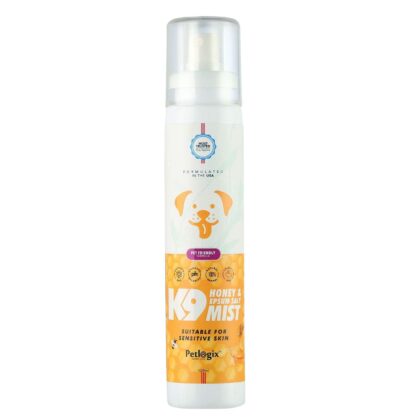 Petlogix Natural Honey & Epsum Salt K9 Deodorant Mist for Sensitive Dog, Puppies & Cat Sulphate Free Cleanser & Detangle Spray, 120ml