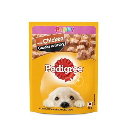 Pedigree Puppy Wet Dog Food Complete and Balanced Meal with Chicken Chunks in Gravy 70gm