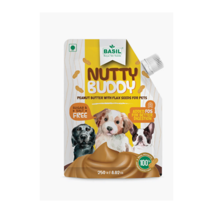 Basil Nutty Buddy Peanut Butter with Flax Seeds For Dogs