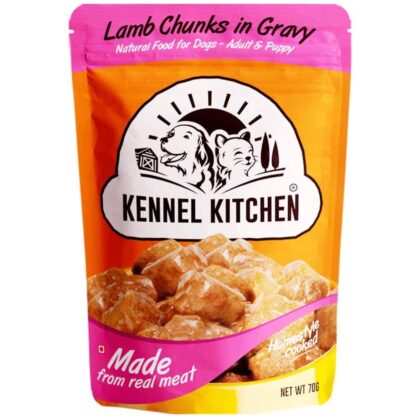 Kennel Kitchen Lamb Chunks in Gravy Puppy & Adult Wet Dog Food 80gm