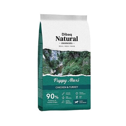 Dibaq Natural Moments Real Dog Food Puppy Maxi Chicken &  Turkey for Puppy Large Breeds Dog Food