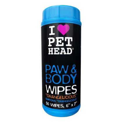 Pet Head My Paws Rock Grooming Wipes Orangelicious, 50 Count
