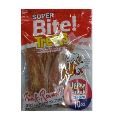 Super Bite Jerky Steak Chicken 10 pcs Dog Treat