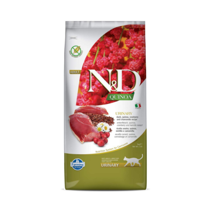 Farmina N&D Quinoa Urinary Dry Cat Food, Adult, Grain-Free, Duck Cranberry and Chamomile