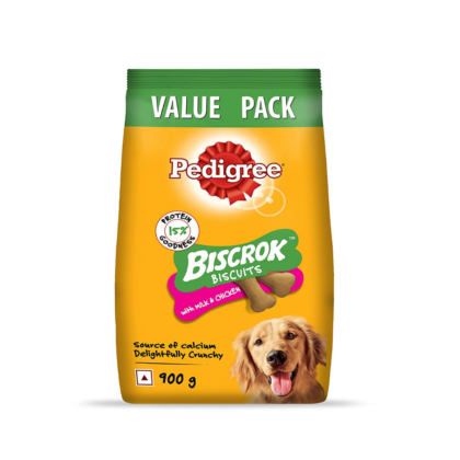 Pedigree All Life Stages Biscrok Biscuits (Above 4 Months), Milk and Chicken Flavor, 900g