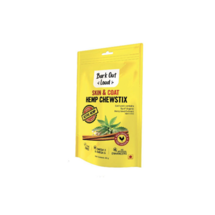 Bark Out Loud Skin & Coat Hemp Chew Stix For Dogs & Cats, 100 gms