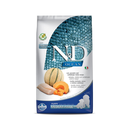 Farmina N&D Ocean ?V COD Pumpkin & Cantaloupe Melon - Grain Free - Dog Dry Food - Puppy ?V Medium Maxi Breed