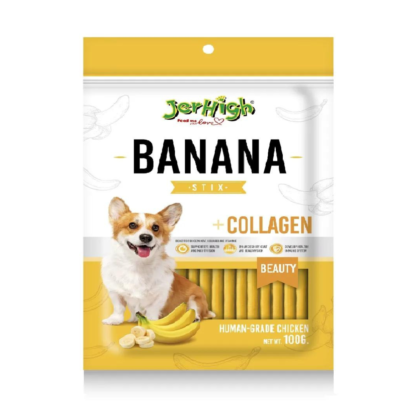 Jerhigh Banana Stix ?V Puppies and Adult Dog Treats 100gm