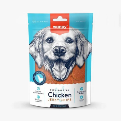 Wanpy Oven Roasted Chicken Jerky Chips ?V Dog Treats 100gm