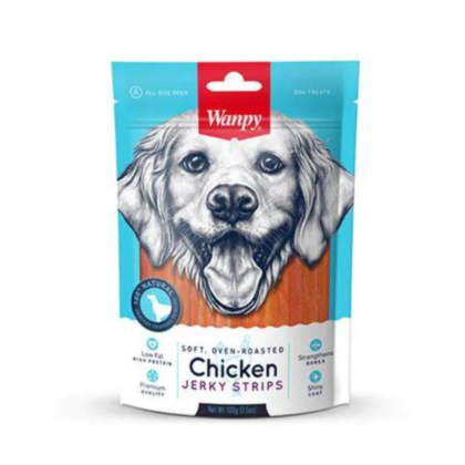 Wanpy Oven Roasted Chicken Jerky Strips?V Dog Treats 100gm