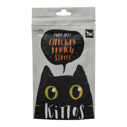 Kittos Purr-Fect Chicken Jerky Strips Cat Treats 35gm