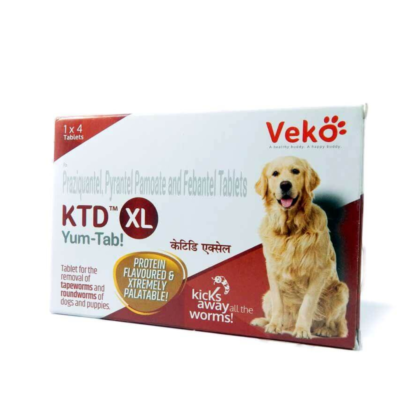KTD XL deworming tablet for large dogs, 4 tabs