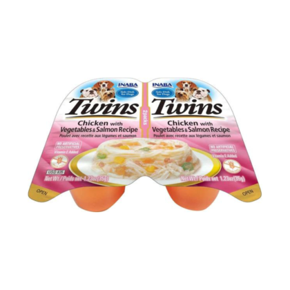 Inaba Grain Free Twin Chicken With Vegetables & Salmon Recipe Treat For Dogs 70gm