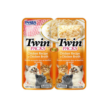 Inaba Twin Pack Chicken In Chicken Broth Wet Food For Cats 80gm