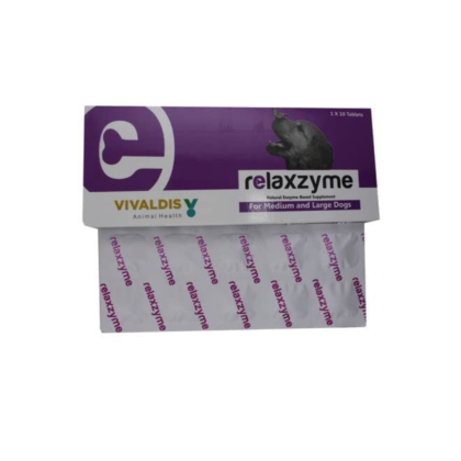 Relaxzyme Natural Enzyme Based Supplement Tablet for Medium and Large Breed Dogs 10Tab