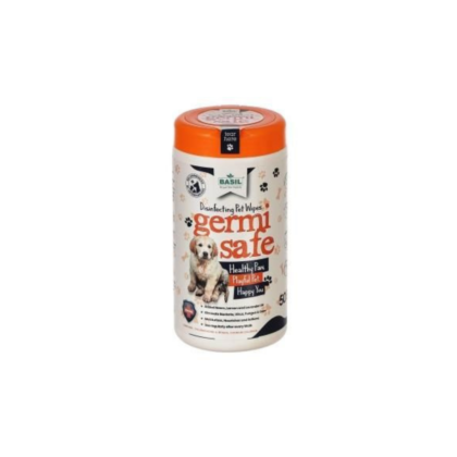 Basil Disinfecting Germi Safe Healthy Paw, Playful Pet Wipes, 50Piece