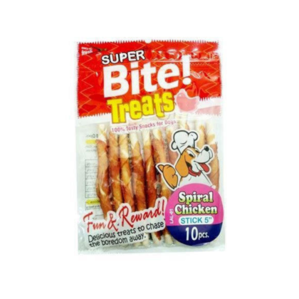 Super Bite Dog Treats - Spiral Chicken Sticks 10 Piece
