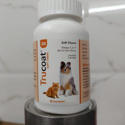 Trucoat ?V Skin & Coat Treats For Dogs With Salmon Oil (Omega 3,6,9) 30-Tabs